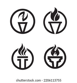 torch icon vector illustration template design