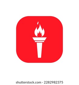 Vector de icono de antorcha aislado en el fondo cuadrado
