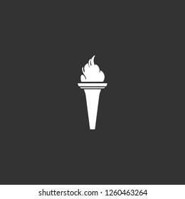 torch icon vector. torch sign on black background. torch icon for web and app