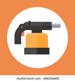 Torch Icon Working Hand Tool Equipment Concept Vector Illustration