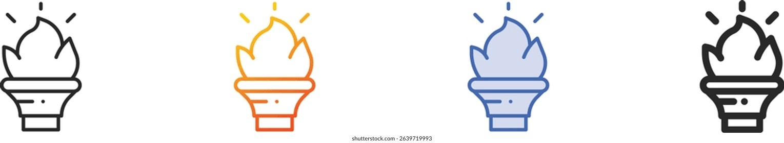 torch icon.Thin Linear, Gradient, Blue Stroke and bold Style Design Isolated On White Background