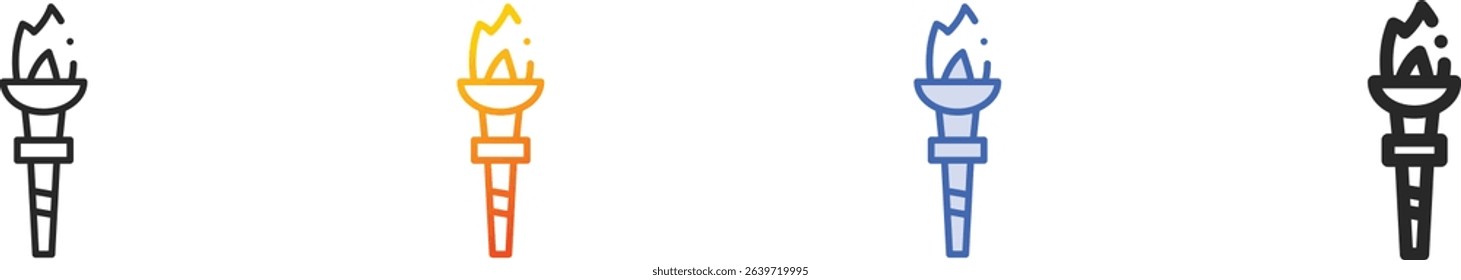 torch icon.Thin Linear, Gradient, Blue Stroke and bold Style Design Isolated On White Background