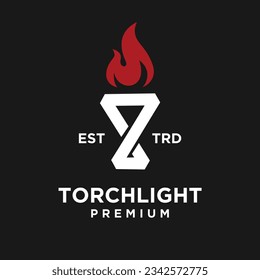 Torch infinity icon design illustration Template