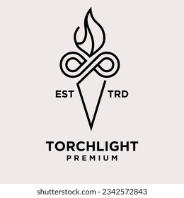 Torch infinity icon design illustration Template