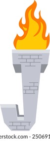 Torch Letter Alphabet Vector Element