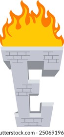 Torch Letter Alphabet Vector Element