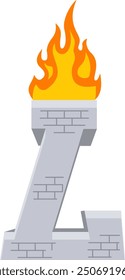 Torch Letter Alphabet Vector Element
