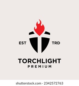 Torch letter t icon design illustration Template