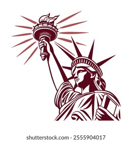 Torch of Liberty Bold Silhouette Icon Vector for Enlightenment and Leadership Design.