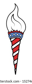 Torch light - 4th of july - USA - Vector