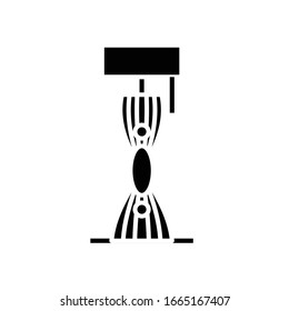 Icono negro de luz antorcha, ilustración conceptual, símbolo plano vectorial, signo de glifo.