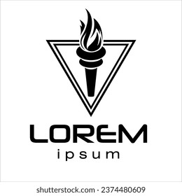 A torch light in double triangle symbol