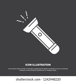 torch, light, flash, camping, hiking Icon. glyph vector symbol for UI and UX, website or mobile application