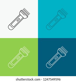 torch, light, flash, camping, hiking Icon Over Various Background. Line style design, designed for web and app. Eps 10 vector illustration