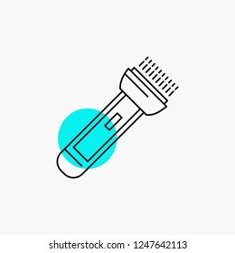 torch, light, flash, camping, hiking Line Icon