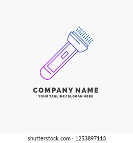 torch, light, flash, camping, hiking Purple Business Logo Template. Place for Tagline