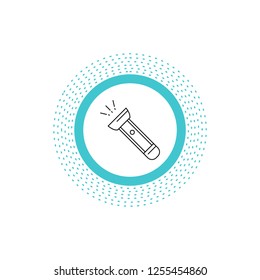 torch, light, flash, camping, hiking Line Icon. Vector isolated illustration