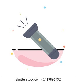 torch, light, flash, camping, hiking Flat Color Icon Vector