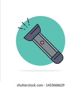 torch, light, flash, camping, hiking Flat Color Icon Vector