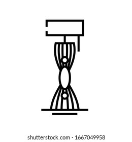 Torch light line icon, concept sign, outline vector illustration, linear symbol.