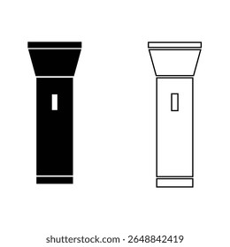 Torch light vector icon. Electric chargeable torch vector icon. Lamp light vector. Pocket Torch Element. Flashlight vector icon. Torch signs.