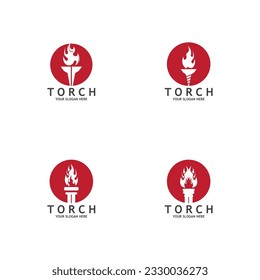 Torch Light Vector Logo Design Template