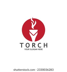 Torch Light Vector Logo Design Template