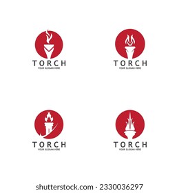 Torch Light Vector Logo Design Template