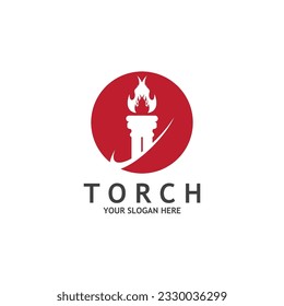 Torch Light Vector Logo Design Template