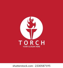 Torch Light Vector Logo Design Template