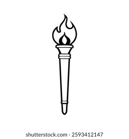 torch line art vector on white background
