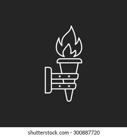 Torch line icon