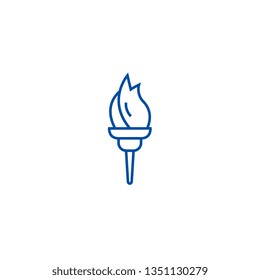 Torch line icon concept. Torch flat  vector symbol, sign, outline illustration.