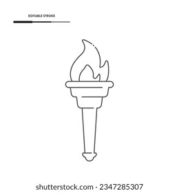 Torch Line Icon Vector Design.