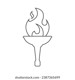 Torch line icon vector illustration glyph style design. isolated on white background