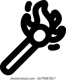 Diseño de icono de estilo de línea de antorcha