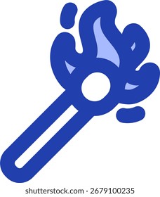 Diseño de icono de estilo de línea de antorcha
