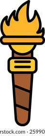 Torch Line vector Icon Design