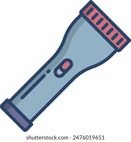 Torch linear color illustration  icon