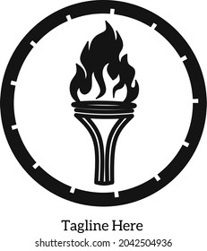Torch logo. Torch logo for brand name.