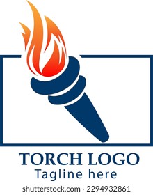 Torch logo breaking out of outline