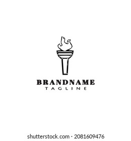 torch logo cartoon icon design template black modern isolated vector illustration