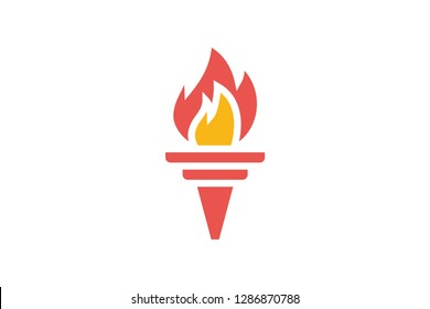 Torch logo design concept. Universal torch design.