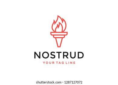 Torch logo design concept. Universal torch design.