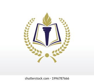 Torch logo design. Education and Leadership Logo design Vector