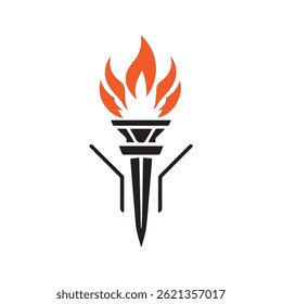 Torch Logo Design Graphic Illustration