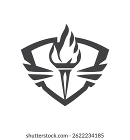 Torch Logo Design Graphic Illustration