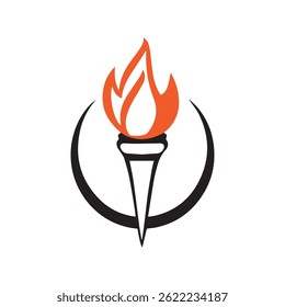 Torch Logo Design Graphic Illustration
