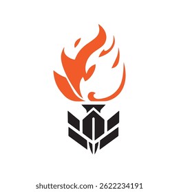 Torch Logo Design Graphic Illustration