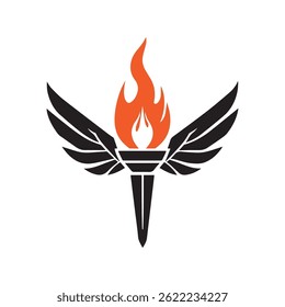 Torch Logo Design Graphic Illustration
